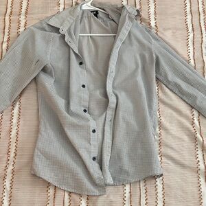 H&M Gray Checkered Dress Shirt